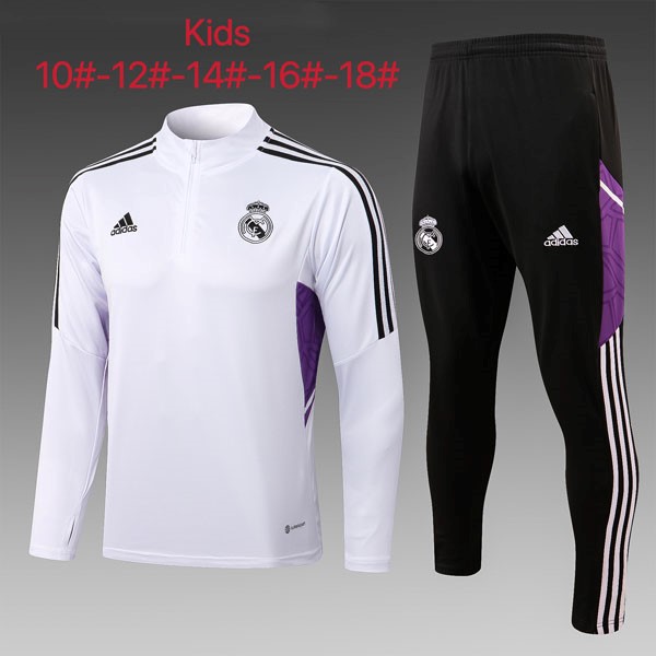 Niños Sudadera De Training Real Madrid 2023 Blanco Negro